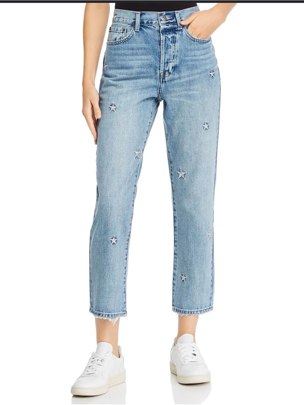 pistola Charlie Star-Embroidered Straight Leg Jeans super nova size 26